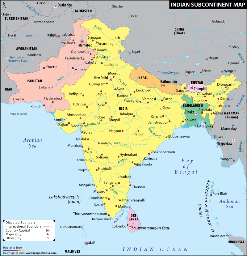 South Asia map